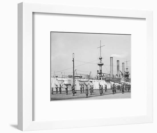 U.S.S. Brooklyn, Marine Guard, Signal Drill-null-Framed Photo