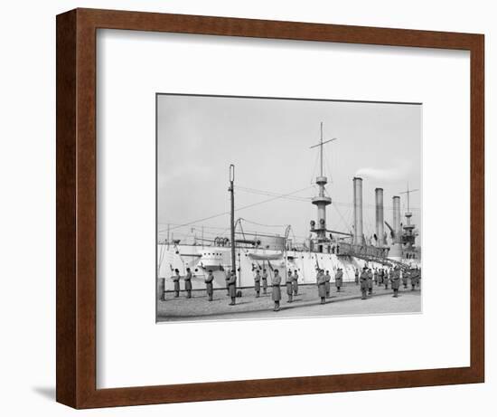 U.S.S. Brooklyn, Marine Guard, Signal Drill-null-Framed Photo