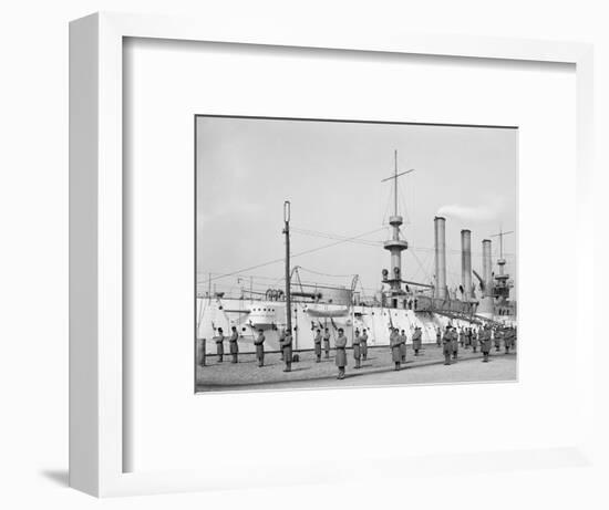 U.S.S. Brooklyn, Marine Guard, Signal Drill-null-Framed Photo