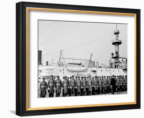 U.S.S. Brooklyn, Marine Guard-null-Framed Photo