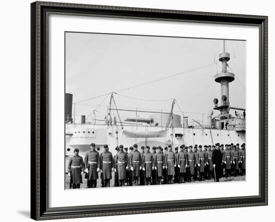 U.S.S. Brooklyn, Marine Guard-null-Framed Photo