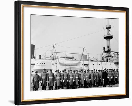 U.S.S. Brooklyn, Marine Guard-null-Framed Photo