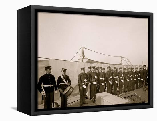 U.S.S. Iowa, Marine Guard-null-Framed Stretched Canvas