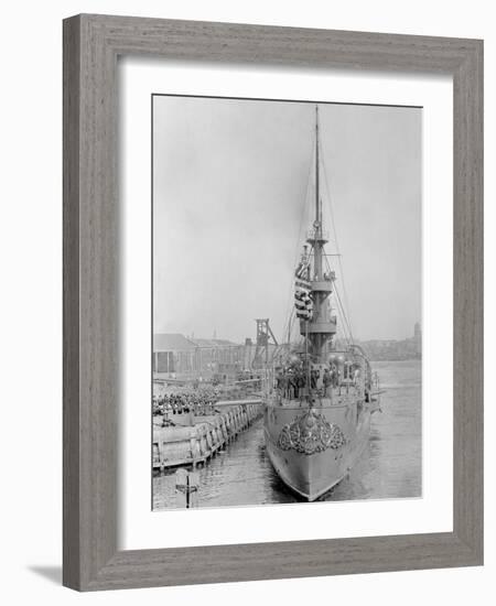 U.S.S. New Orleans at Brooklyn Navy Yard-null-Framed Photo