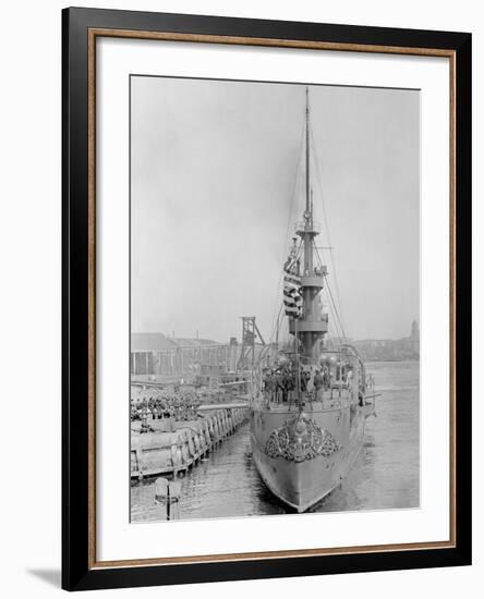 U.S.S. New Orleans at Brooklyn Navy Yard-null-Framed Photo