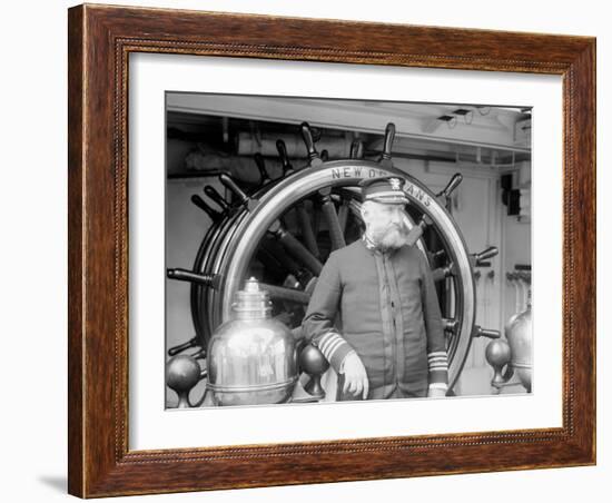 U.S.S. New Orleans, Capt. Edwin Longnecker-null-Framed Photo