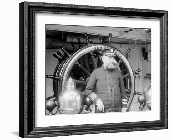 U.S.S. New Orleans, Capt. Edwin Longnecker-null-Framed Photo