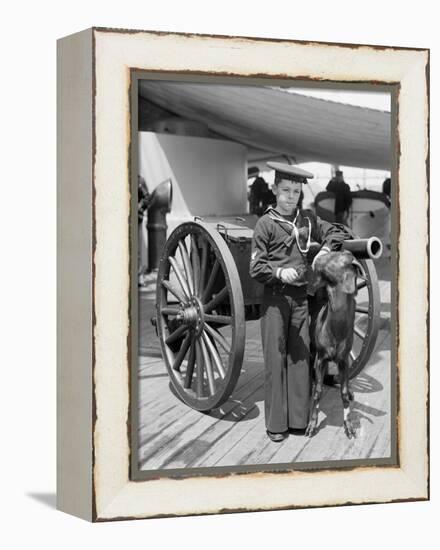 U.S.S. New York, Admiral Sampsons Son and Pitch the Mascot-null-Framed Stretched Canvas