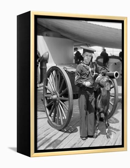 U.S.S. New York, Admiral Sampsons Son and Pitch the Mascot-null-Framed Stretched Canvas