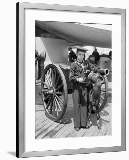 U.S.S. New York, Admiral Sampsons Son and Pitch the Mascot-null-Framed Photo