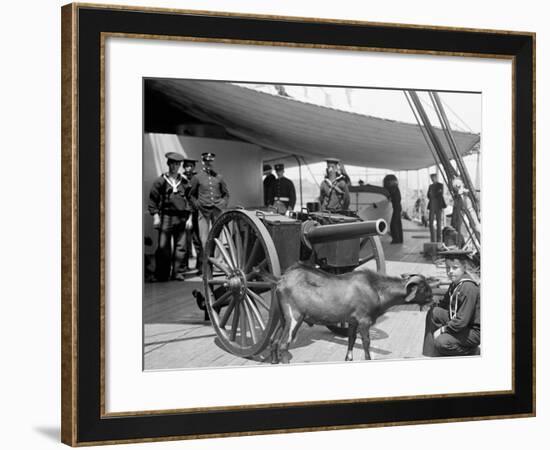 U.S.S. New York, Admiral Sampsons Son Andpitch the Mascot-null-Framed Photo