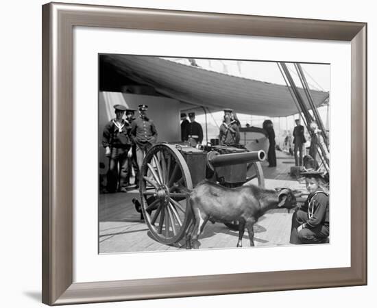 U.S.S. New York, Admiral Sampsons Son Andpitch the Mascot-null-Framed Photo