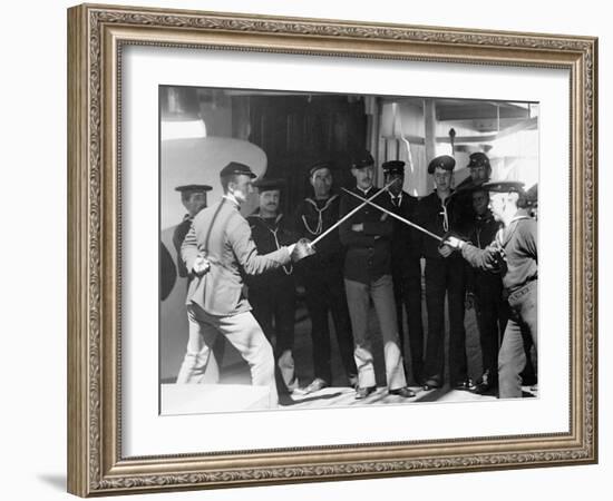 U.S.S. Newark, Sword Exercise-null-Framed Photo