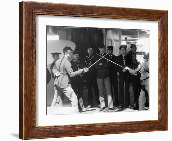 U.S.S. Newark, Sword Exercise-null-Framed Photo