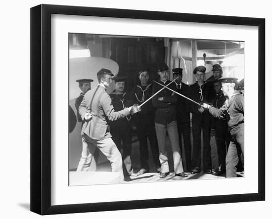 U.S.S. Newark, Sword Exercise-null-Framed Photo