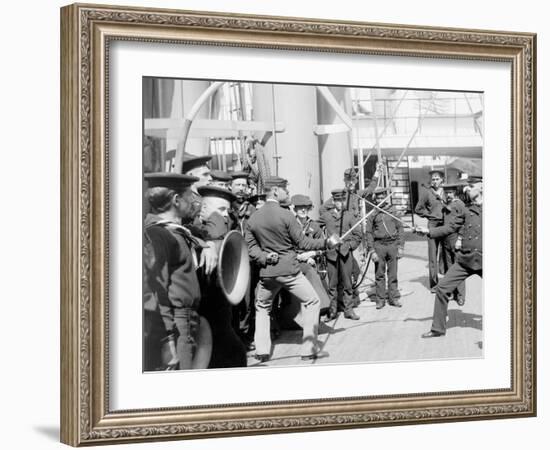 U.S.S. Newark, Sword Exercise-null-Framed Photo