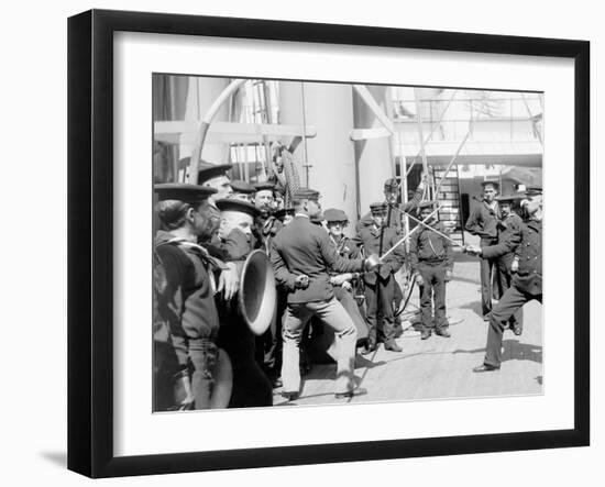 U.S.S. Newark, Sword Exercise-null-Framed Photo