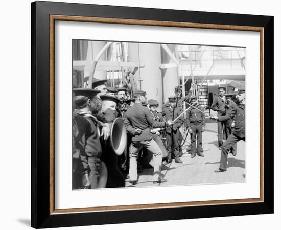 U.S.S. Newark, Sword Exercise-null-Framed Photo