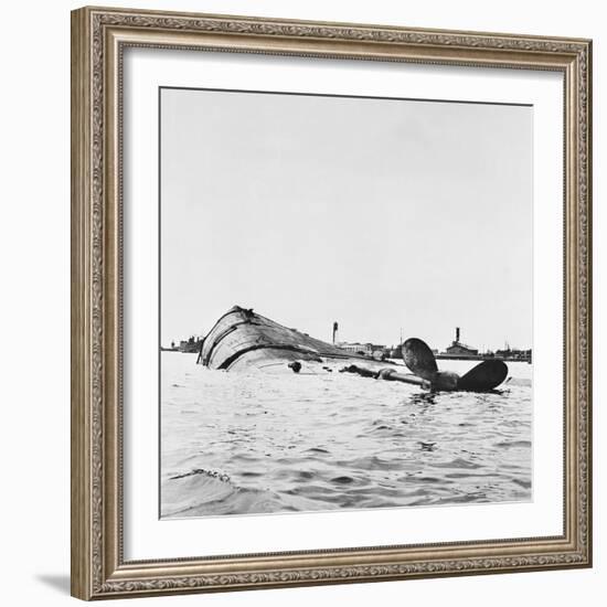 U.S.S. Utah after Attack-Bettmann-Framed Photographic Print