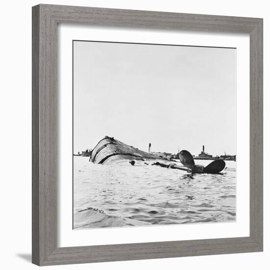 U.S.S. Utah after Attack-Bettmann-Framed Photographic Print