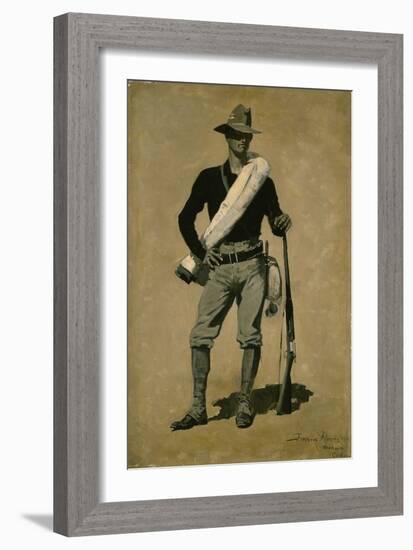 U.S. Soldier, Spanish-American War (A First-Class Fighting Man) 1899 (Oil on Canvas)-Frederic Remington-Framed Giclee Print