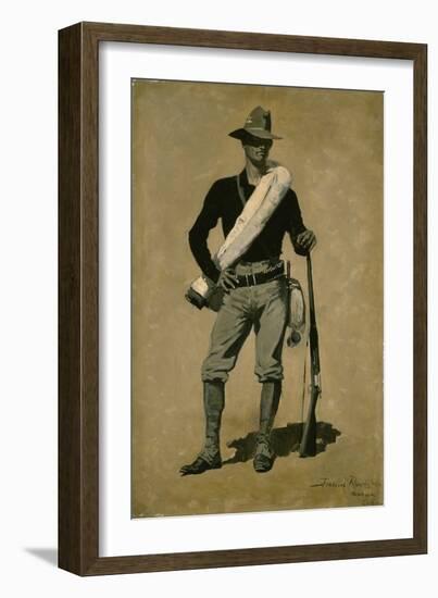 U.S. Soldier, Spanish-American War (A First-Class Fighting Man) 1899 (Oil on Canvas)-Frederic Remington-Framed Giclee Print