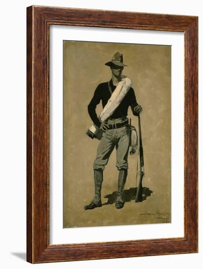 U.S. Soldier, Spanish-American War (A First-Class Fighting Man) 1899 (Oil on Canvas)-Frederic Remington-Framed Giclee Print