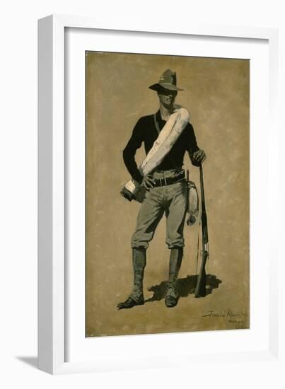 U.S. Soldier, Spanish-American War (A First-Class Fighting Man) 1899 (Oil on Canvas)-Frederic Remington-Framed Giclee Print