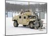 U.S. Soldiers Take Cover Behind a Humvee During Combat Support Training Exercises-Stocktrek Images-Mounted Photographic Print