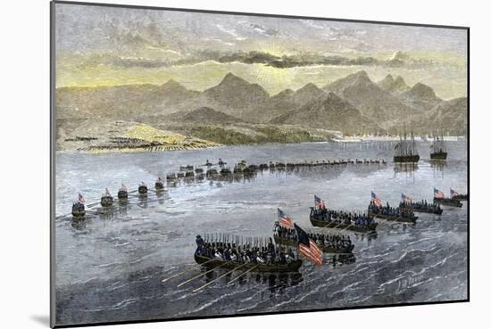 U.S. Troops Landing at Vera Cruz, Mexico, During the U.S.-Mexican War, c.1847-null-Mounted Giclee Print