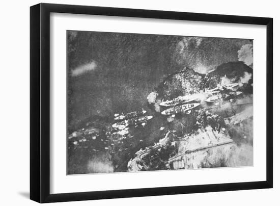 U.S. Warships on Battleship Row, Pearl Harbor, 7th December, 1941-Japanese Photographer-Framed Photographic Print