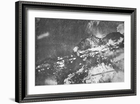 U.S. Warships on Battleship Row, Pearl Harbor, 7th December, 1941-Japanese Photographer-Framed Photographic Print