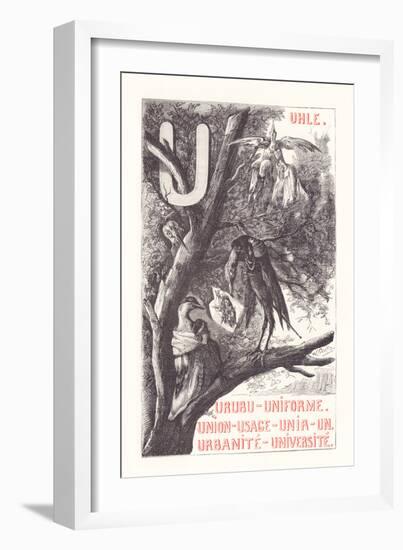 U: Uhle - Uniform - Union - Use - Unite - One - Urbanite — University, 1879 (Engraving)-Fortune Louis Meaulle-Framed Giclee Print