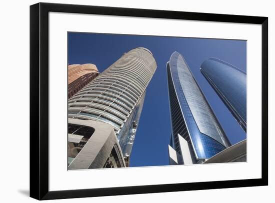 UAE, Abu Dhabi. Etihad Towers-Walter Bibikow-Framed Premium Photographic Print