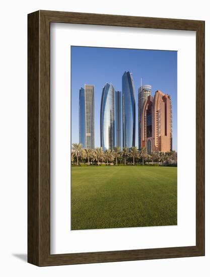 UAE, Abu Dhabi. Etihad Towers-Walter Bibikow-Framed Photographic Print