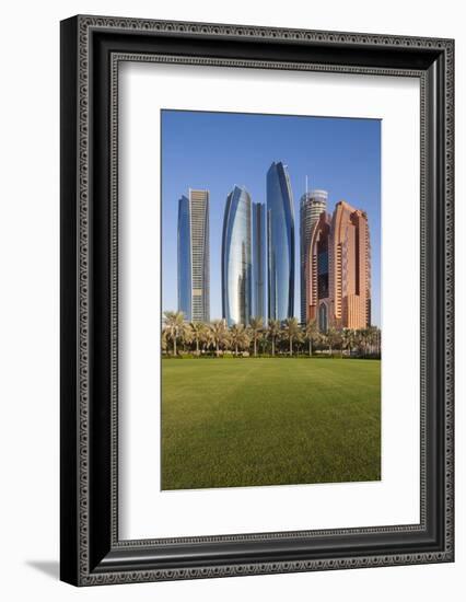 UAE, Abu Dhabi. Etihad Towers-Walter Bibikow-Framed Photographic Print