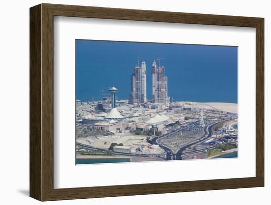UAE, Abu Dhabi. Marina Village and Arabian Gulf, aerial view-Walter Bibikow-Framed Photographic Print