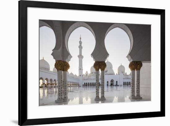 UAE, Abu Dhabi, Sheikh Zayed bin Sultan Mosque, arches-Walter Bibikw-Framed Photographic Print