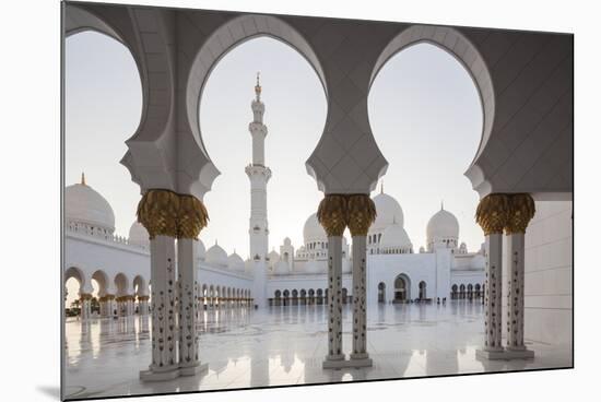 UAE, Abu Dhabi, Sheikh Zayed bin Sultan Mosque, arches-Walter Bibikw-Mounted Photographic Print