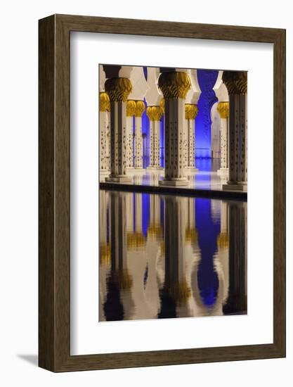 UAE, Abu Dhabi. Sheikh Zayed bin Sultan Mosque arches-Walter Bibikow-Framed Photographic Print