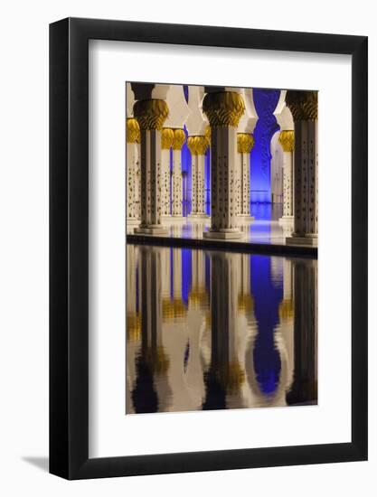 UAE, Abu Dhabi. Sheikh Zayed bin Sultan Mosque arches-Walter Bibikow-Framed Photographic Print