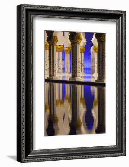 UAE, Abu Dhabi. Sheikh Zayed bin Sultan Mosque arches-Walter Bibikow-Framed Photographic Print