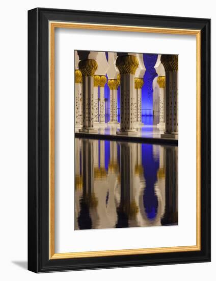 UAE, Abu Dhabi. Sheikh Zayed bin Sultan Mosque arches-Walter Bibikow-Framed Photographic Print