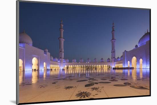 UAE, Abu Dhabi. Sheikh Zayed bin Sultan Mosque courtyard-Walter Bibikow-Mounted Photographic Print