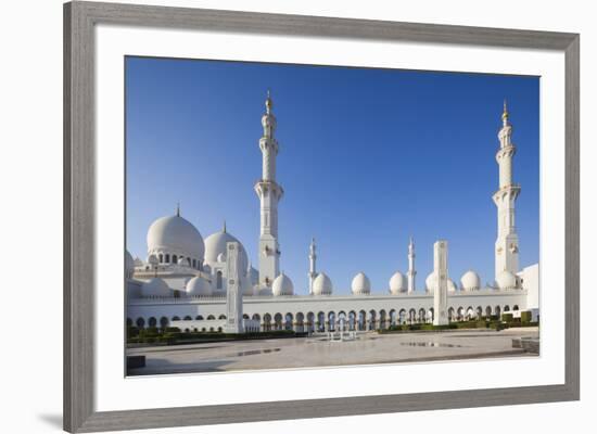 UAE, Abu Dhabi. Sheikh Zayed bin Sultan Mosque-Walter Bibikow-Framed Premium Photographic Print