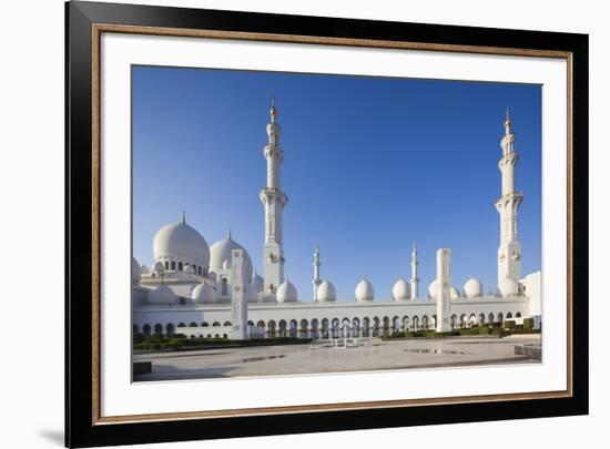 UAE, Abu Dhabi. Sheikh Zayed bin Sultan Mosque-Walter Bibikow-Framed Premium Photographic Print