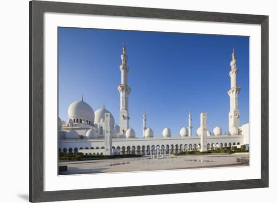 UAE, Abu Dhabi. Sheikh Zayed bin Sultan Mosque-Walter Bibikow-Framed Premium Photographic Print