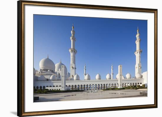 UAE, Abu Dhabi. Sheikh Zayed bin Sultan Mosque-Walter Bibikow-Framed Premium Photographic Print