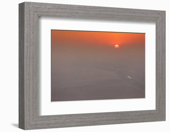 UAE, Al Ain. Jabel Hafeet, Al Ain's mountain, sunset over The Empty Quarter-Walter Bibikow-Framed Photographic Print