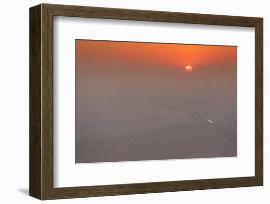 UAE, Al Ain. Jabel Hafeet, Al Ain's mountain, sunset over The Empty Quarter-Walter Bibikow-Framed Photographic Print